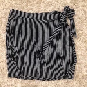 Blue & Grey Striped Skirt